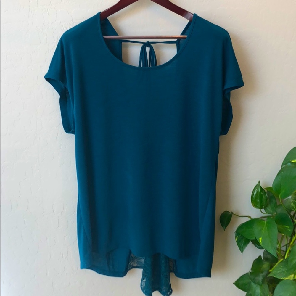 Torrid Teal Top with Back Tie Detail
